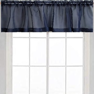 Sheer Valance Curtain in Blue