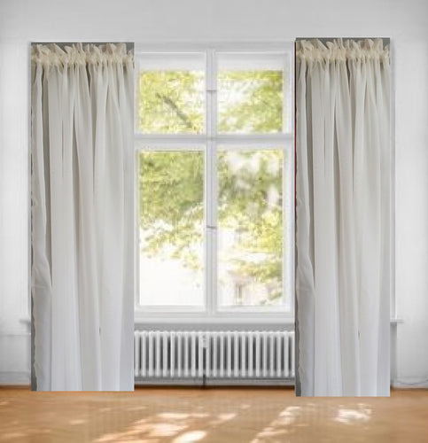 Window Curtain with Sheer Ecru Fabric